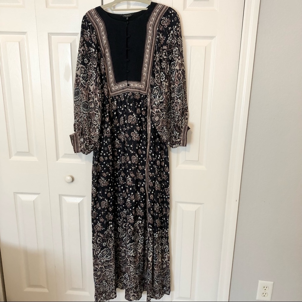 Lucky Brand Maxi Dress Navy Blue S